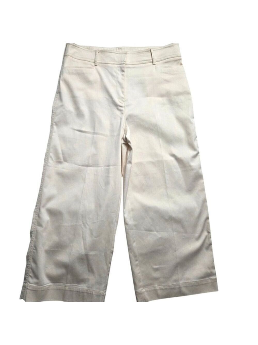 Chico's High Rise Trouser Wide Leg Pants Creme Color Size 2 / US 12